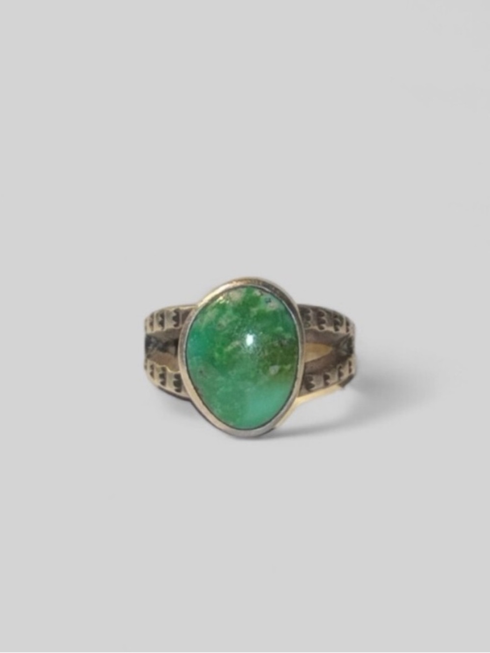 🎍DDR Single Stone Turquoise, Hallmarked Sterling Silver Ring